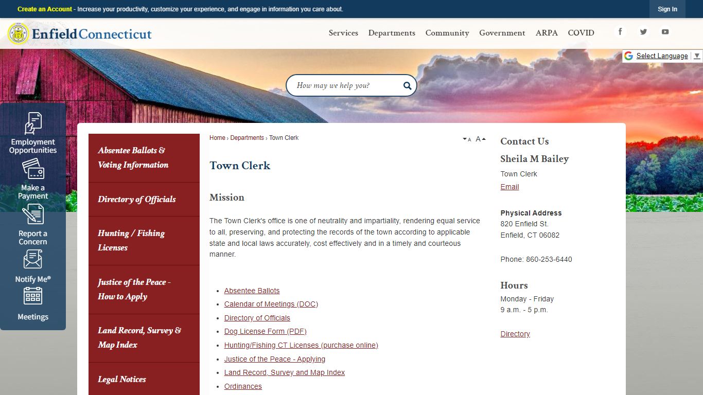 Town Clerk | Enfield, CT - Official Website