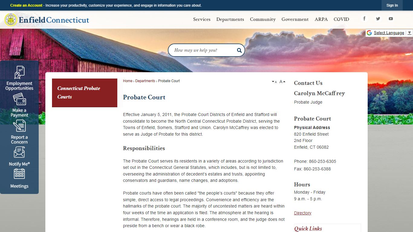 Probate Court | Enfield, CT - Official Website